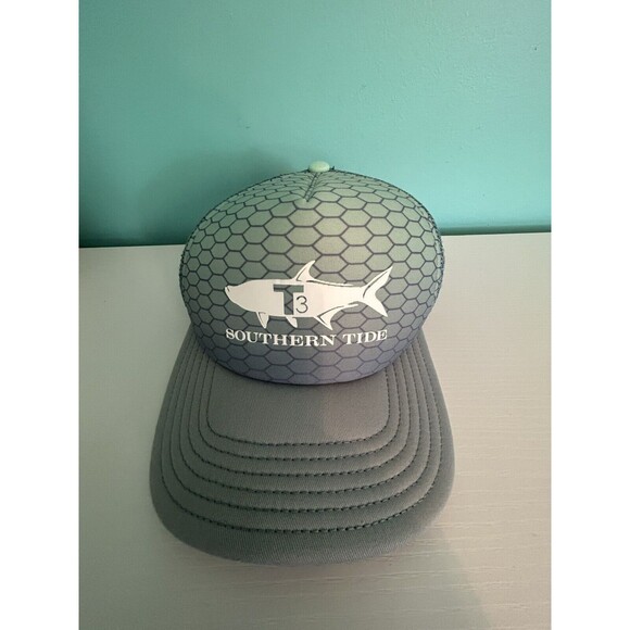 Southern Tide Other - Southern Tide T3 Trucker Hat Tsunami Grey/Blue Tarpon Foam Mesh Snapback